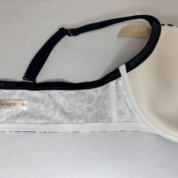 CACIQUE Plus Sz 44D/Leopard Print/ Padded Cups/Blk Straps/Underwire Bra/NWT - Picture 8 of 8